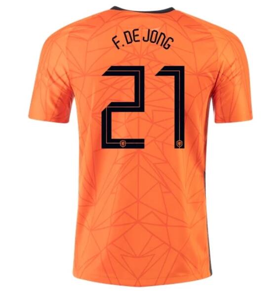 2020 EURO Netherlands Home Kit Soccer Jersey FRENKIE DE JONG 21